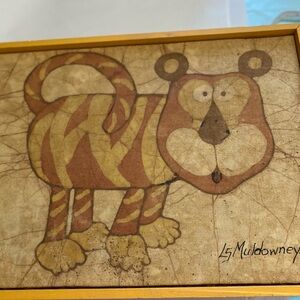 An original tiger batik by LS Muldowney. Beautifully made. Unique and fun EC